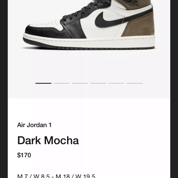 jordan 1 mocha size 9